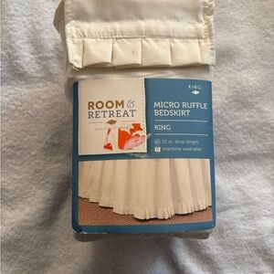 Cream Micro Ruffle Bedskirt - King
